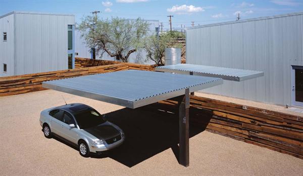 Each residence has a water tank and an auto court with a solar-powered gate.