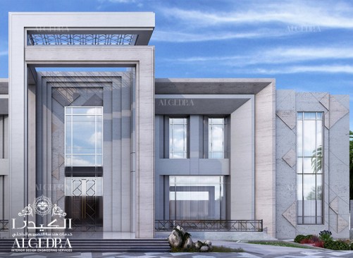 Modern villa entrance exterior design