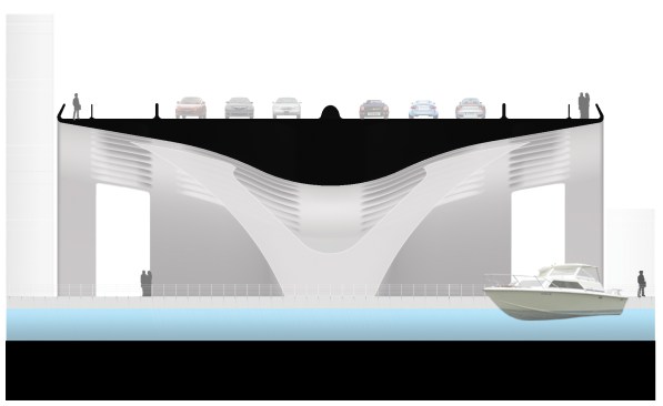 A section through the bridge.