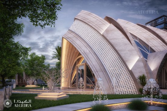 Luxury restaurant exterior