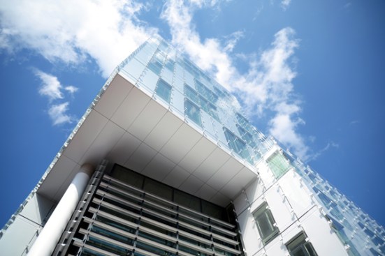 View skyward above entry.