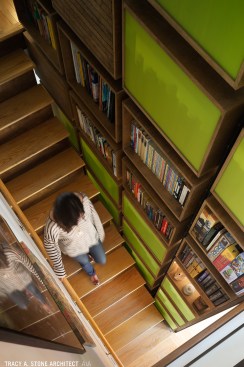 Custom Shelving at stairs