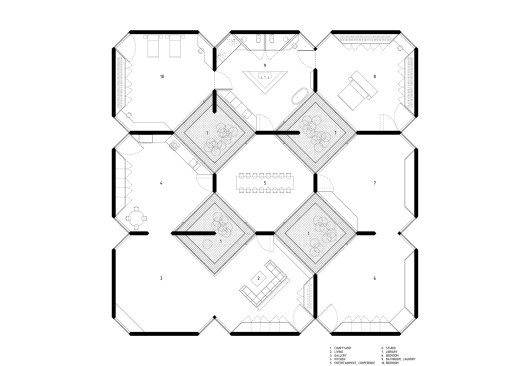 The Courtyard House,
Floor Plan 