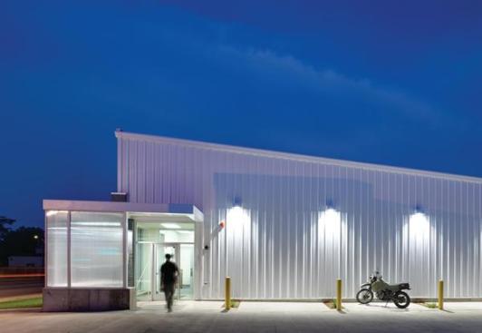 Meticulous detailing yields a building that transcends its humble prefabricated components.