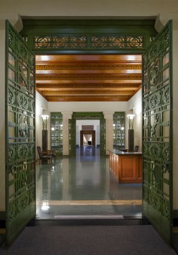 Restored bronze doors at main entry lobby