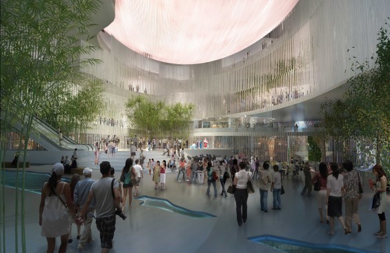 View inside atrium.