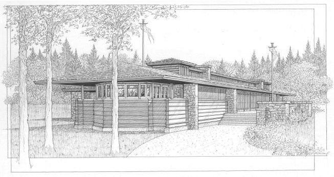 A recent sketch of the Banff pavilion