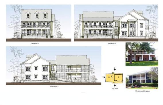 Conceptual drawings of the projects various elevations.