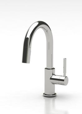 Brizo. A hidden pull-down wand within the Solna kitchen faucet provides convenience without jeopardizing the sleek, streamlined look. Concealed inside the spout, the pull-down holds securely with MagneDock Technology. It also includes the company’s Diamond valve and two spray settings. It comes in polished chrome, Brilliance stainless, and Brilliance brushed bronze.
www.brizo.com. –K.T.