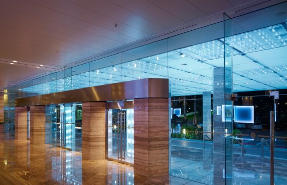 lobby looking out