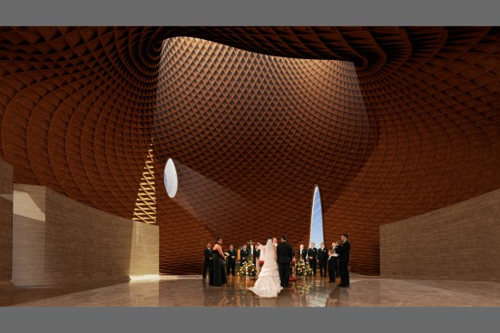 Chapel interior rendering.