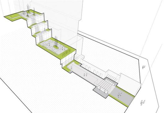Interior and exterior spatial and landscape sequence