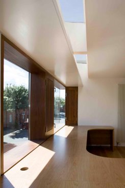Upper studio in new building with light shelf