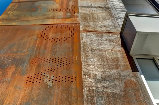 Perforated Cor-Ten Panel Detail