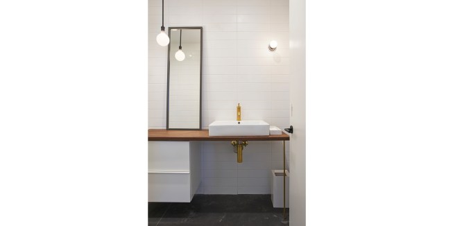 Studio restroom.