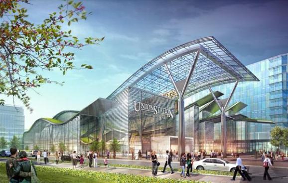The+HOK-designed+train+shed+will+be+covered+with+a+vegetated+green+roof%2c+which+will+retain+rainwater+and+temper+the+interior+environment.