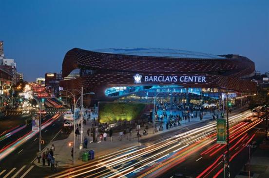 A+new+plaza+at+the+junction+of+Atlantic+and+Flatbush+avenues+marks+the+entrance+to+the+new+Barclays+Center+in+Brooklyn.