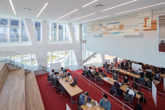 A study and break-out space in The Bridge.