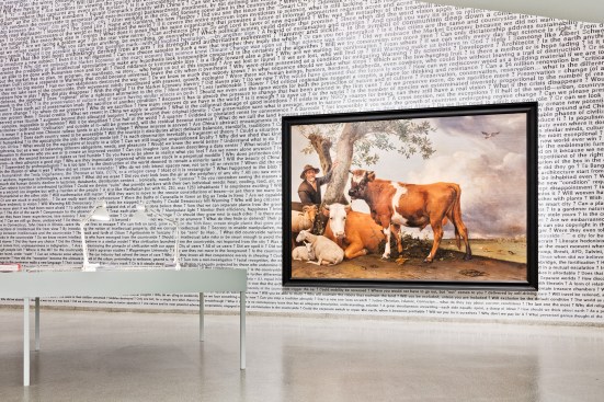 A flurry of questions surround a reproduction of "The Bull," a 1647 painting by Paulus Potter—one of the show’s opening salvos