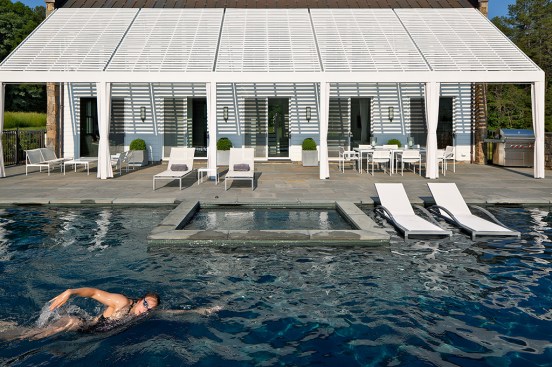 Pool and patio of guesthouse