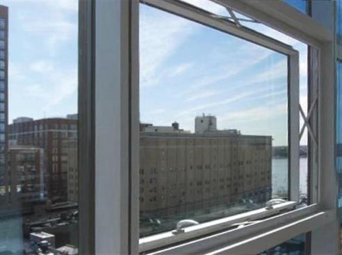 Windows project straight out from the building face to optimize natural ventilation.