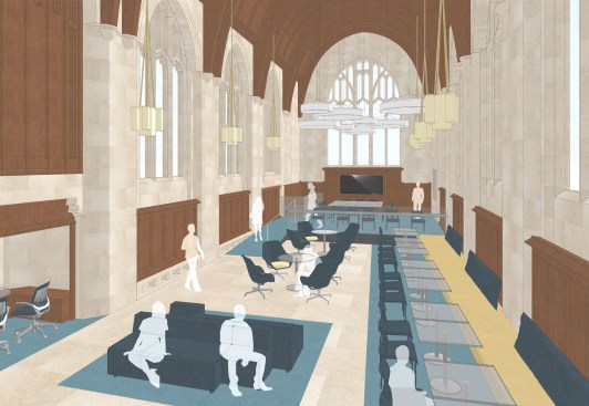 Graduate Student Commons Located in a Former Worship Space