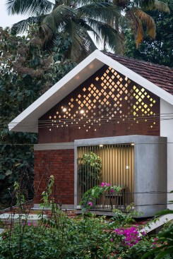 warm and rustic use of materials on the facade contributes to the design aesthetics