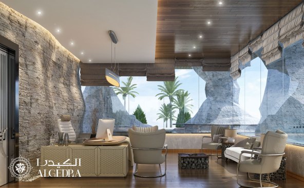 Contemporary style deluxe villa home office 