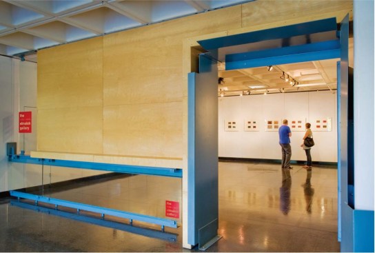 VICTOR AND SONO ELMALEH GALLERY, 2002 The first "Campbell Construction," this small project revamped the school's original entrance and created a new lobby gallery. Faculty Architect: Tim Stenson Student Assistants: Jim Kovak, Kirk Jensen Steel Fabricator: Virginia Industrial Services