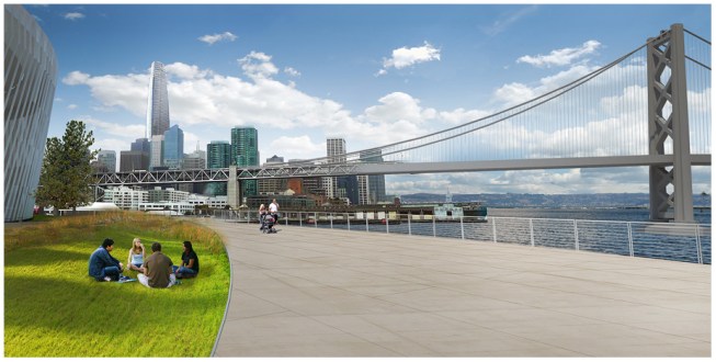 Outdoor space along the Bay. 