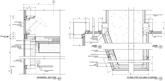 Typical curtain wall drawing.