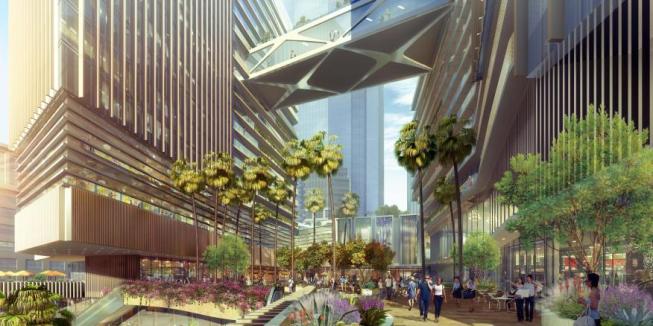 A sky bridge will connect the two towers at Angel's Landing across Angel's Terrace.