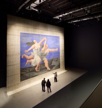 Credit: Hufton + CrowCaption: Picasso’s stage cloth from Ballets Russe Le Train Bleu, the artist’s largest work, is on display for the first time in a decade in the David and Molly Lowell Borthwick Gallery.