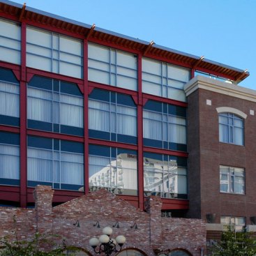 Bridgeworks, brick and metal frame