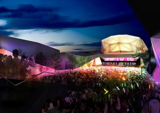 View of Industry Shell from Performance Courtyard