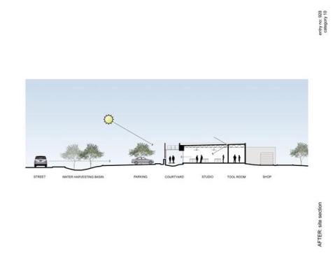 A section of the site and building.