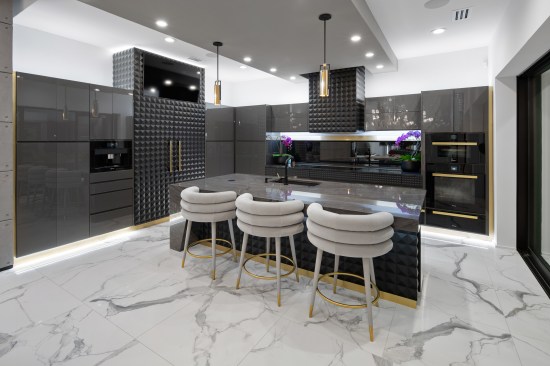Custom cabinetry inspired by Valentino.