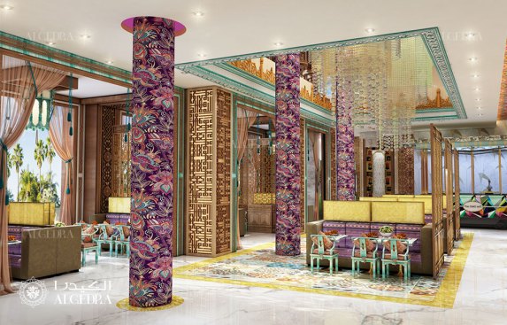 Interior design of Indian restaurant