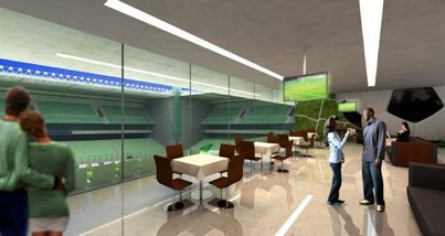 Rendering of Independencia, a 25,000-seat arena currently being renovated in Belo Horizonte, Brazil.
