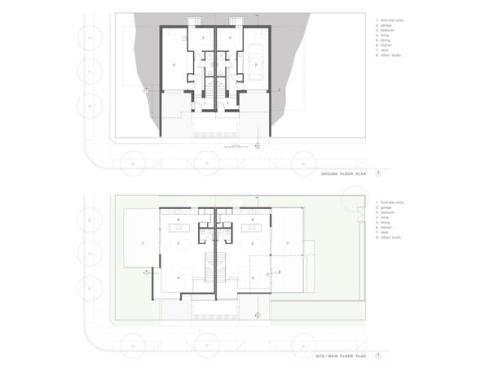 The ground floor and main floor plans. 
