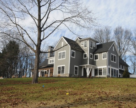 View from Haas Road showing the tower and Sun Room.