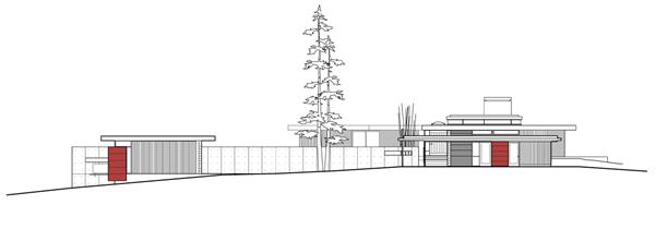 The projects west elevation.