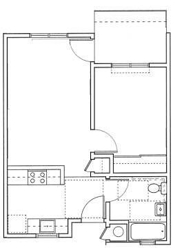 One-bedroom unit plan