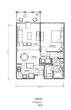 A floor plan for one of the projects unit types.