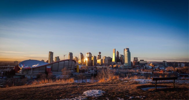 Calgary skyline, winter.