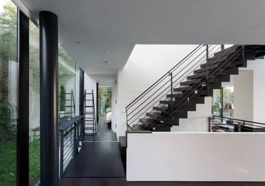 The energy consumption of the house is very low, using a variety of green technologies including air thermal heat pump, solar panels, heat recovery systems and triple glazed glass.