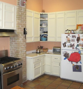Before: the clients wanted to retain the Saltillo tile from the previous remodel and update the cabinetry                               