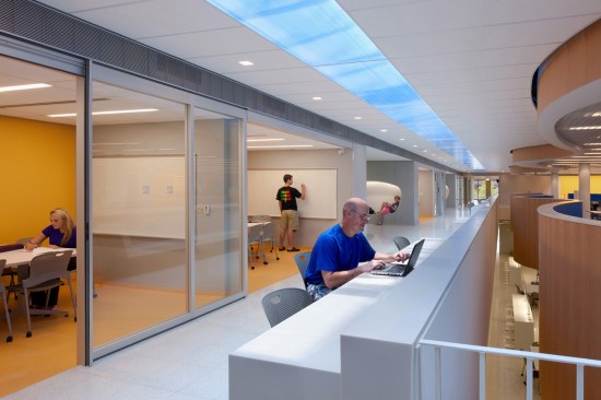 Group study rooms can be used informally or by an instructor for breakout discussion groups.