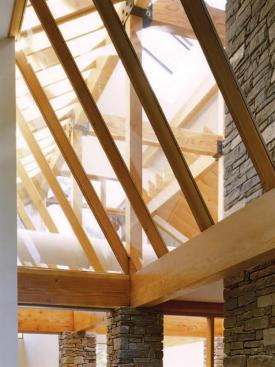 Painstakingly detailed yet relying on simple forms, the interior emphasizes natural materials and natural light.