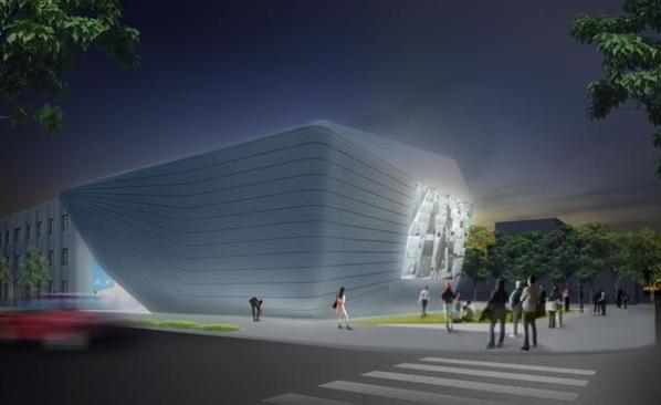 View of theater addition (2011).